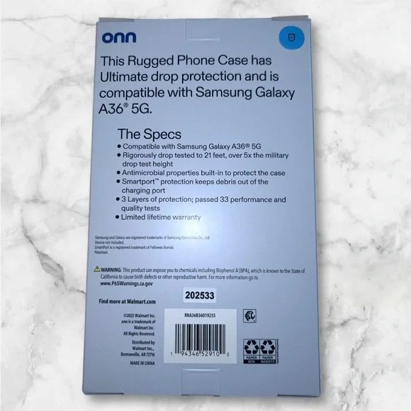 NWT onn Black Rugged Phone Case for Samsung Galaxy A36 5G - Picture 2 of 7